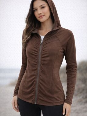 Athleta Light Taupe Zippered Active Jacket